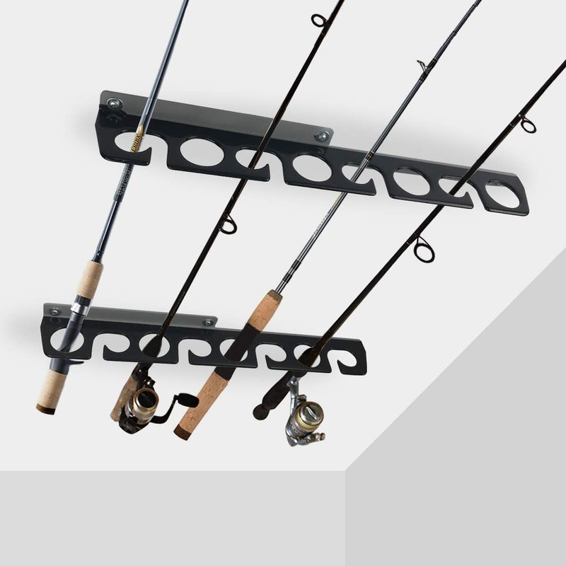 Homydom Fishing Rod Ceiling/Wall Storage Rack, Fishing Pole Holder for Garage & Cabin & Basement, Heavy Duty - Holds up to 8 Fishing Rods - Image 1